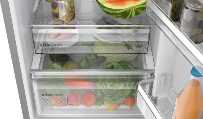 Combina frigorifica Bosch KGN392LAG, 203 cm, 363 L, NoFrost, VitaFresh XXL, MultiAirflow, clasa A, inox [3]