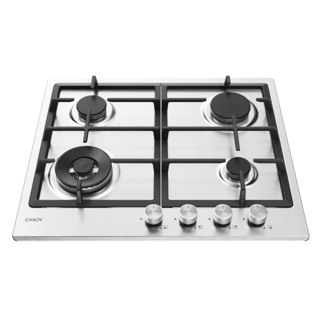 Plita incorporabila Candy CHG6BF4WTX, Gaz, 4 Arzatoare, Wok , Aprindere electrica, Siguranta arzatoare, 60 cm, Inox [2]