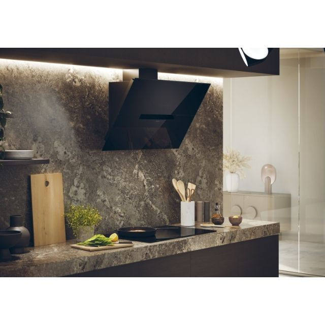 Hotă decorativă de perete 90 cm – 843 m³/h, Touch Control, LED, 4 viteze + Boost, negru [3]