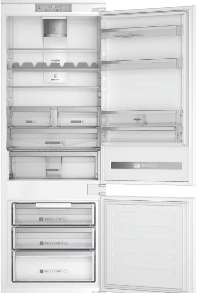 Combina frigorifica incorporabila Whirlpool SP40 812 EU 2, 400 L, Less Frost, 6th Sense, 193.5 cm, alb [2]