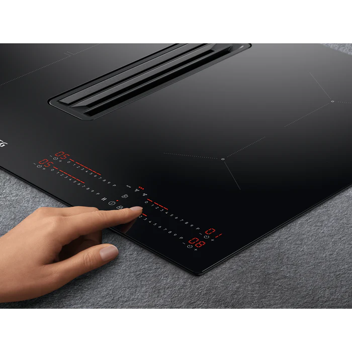 Plita cu inductie si hota integrata AEG CCE84543CB, 77 cm, Bridge Function, Hob2Hood, negru [3]