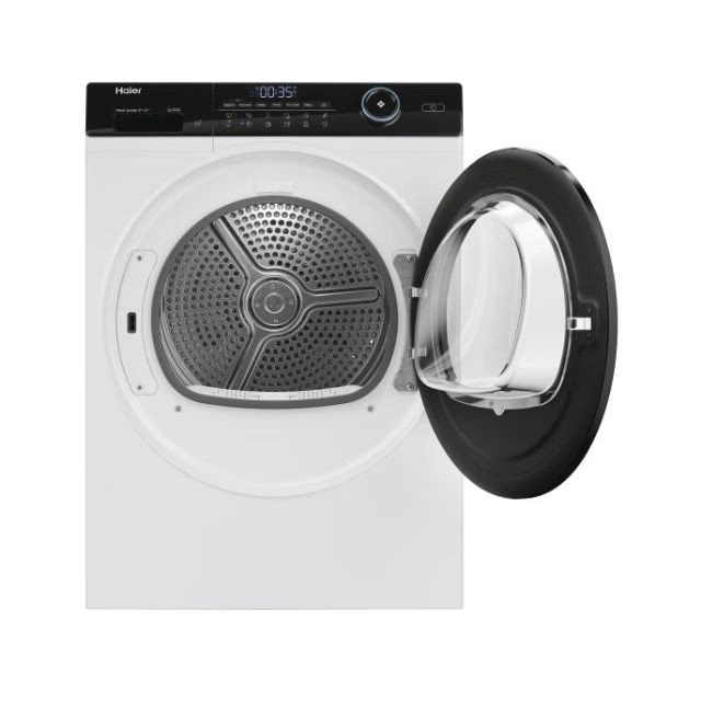 Uscator de rufe Haier HD80-A3959-S, Pompa de caldura cu compresor inverter, 8kg,Clasa C, WIFI-app hOn, 11 programe +app, alba - usa neagra [2]
