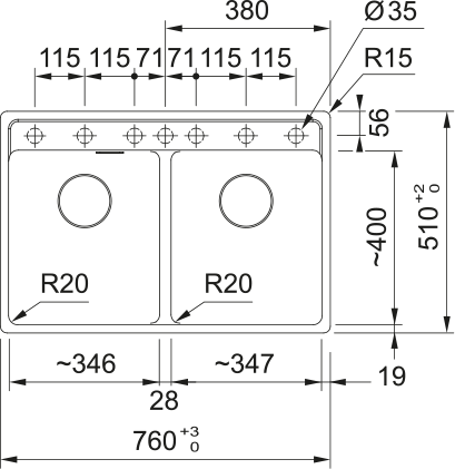 Chiuveta Fragranite MRG 620-35-35 TL Nero [3]