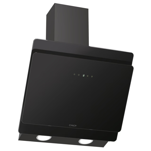 Hotă decorativă de perete Candy CDG6CBP8B, 60 cm, 638 m³/h, sticlă neagră, A++, control touch [2]