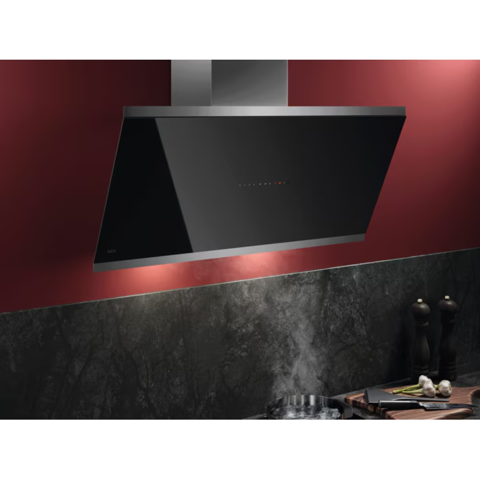 Hota decorativa de perete AEG GV77D91SL, 90 cm, 760 m³/h, SilenceTech, Hob2Hood, negru [2]