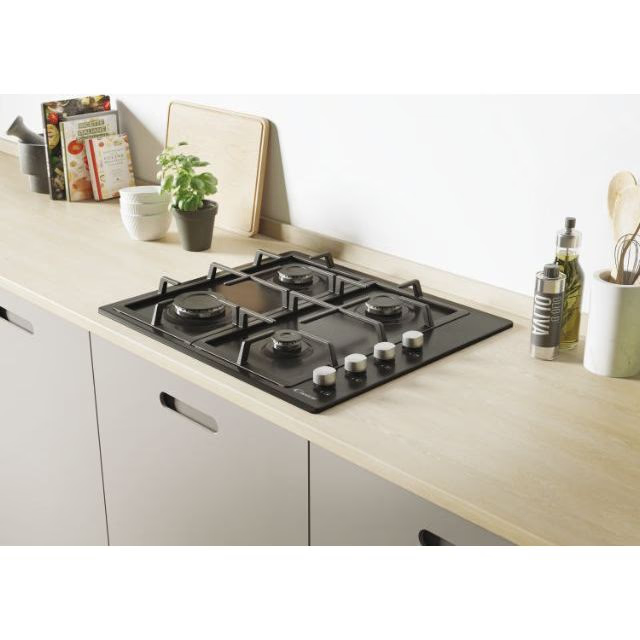 Plită incorporabilă cu gaz Candy CHG6LB, inox negru [2]