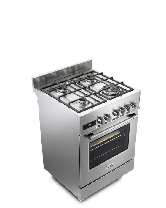 Aragaz profesional De'Longhi PRO 66 MXL PZ RO – plită gaz cu 4 arzătoare + cuptor electric multifuncțional, finisaj inox, lăţime 60 cm. [3]