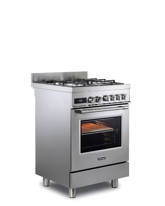Aragaz profesional De'Longhi PRO 66 MXL PZ RO – plită gaz cu 4 arzătoare + cuptor electric multifuncțional, finisaj inox, lăţime 60 cm. [2]