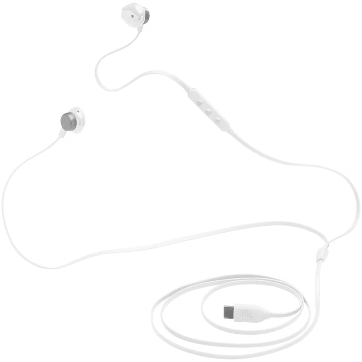 Casti audio in-ear cu fir JBL Tune 305C, Pure Bass, Hi-Res Audio, USB-C, microfon, alb [2]