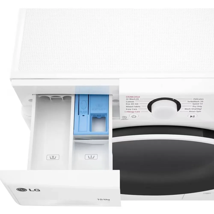 LG F4DR510S0W – Mașină de spălat cu uscător combinație, 10 kg spălare / 6 kg uscare, 1400 rpm, clasa A/D [2]