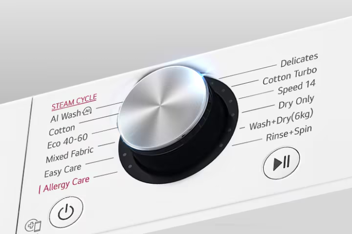 Mașină de spălat frontală slim LG F2WR509SWW, 9 kg, 1200 rpm, clasa A, motor Direct Drive, funcție Steam, alb [2]