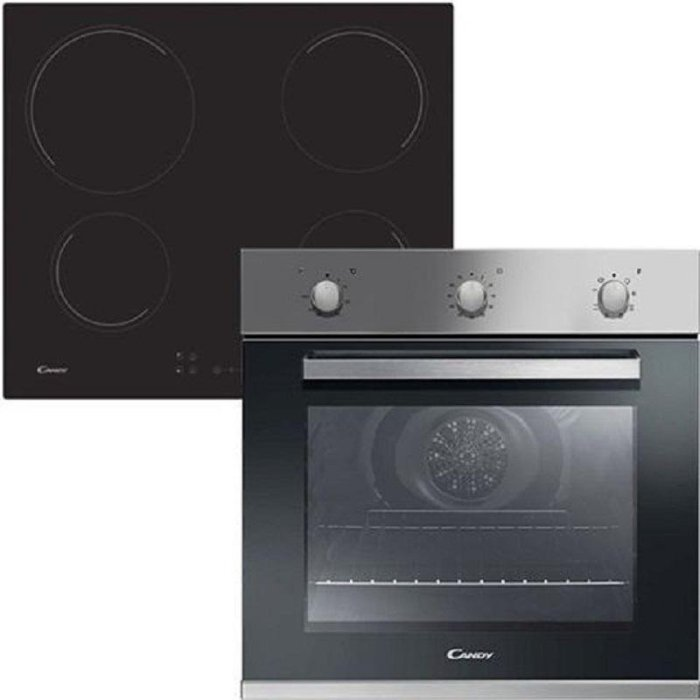Pachet Cuptor incorporabil Candy F CP602X (inox, 65L) si plita vitroceramica ECH64CC, Control touch, 60 cm, Negru [3]