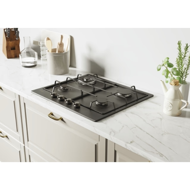 Plita incorporabila Candy CHW6BR4WGTGH, Gaz, 4 arzatoare, 60 cm, Antracit [4]