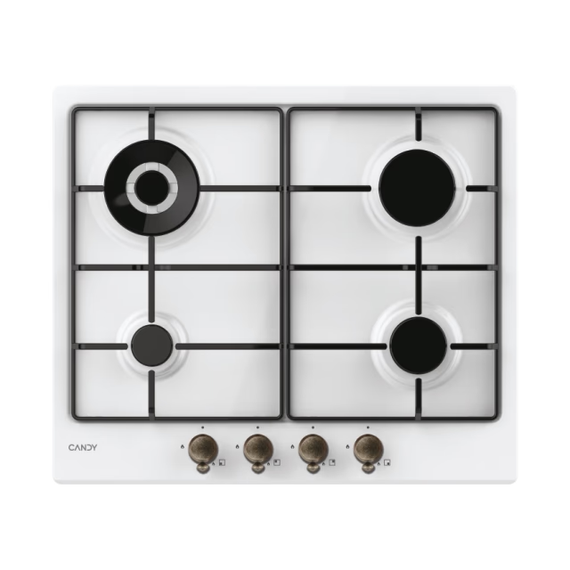 Plita incorporabila Candy CHW6BR4WGTWA, Gaz, 4 Arzatoare, Siguranta arzatoare, Alb [1]