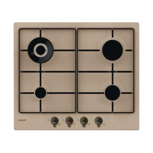 Plita incorporabila Candy CHW6BRAV4WGT, Gaz, 4 arzatoare, Aprindere electrica, Sistem de siguranta, 60 cm, Bej [1]