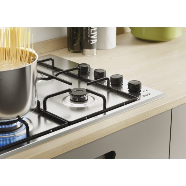 Plita incorporabila Candy CHW6LBX, Gaz, 4 Arzatoare, Aprindere electrica, Siguranta arzatoare, 60 cm, Inox [4]