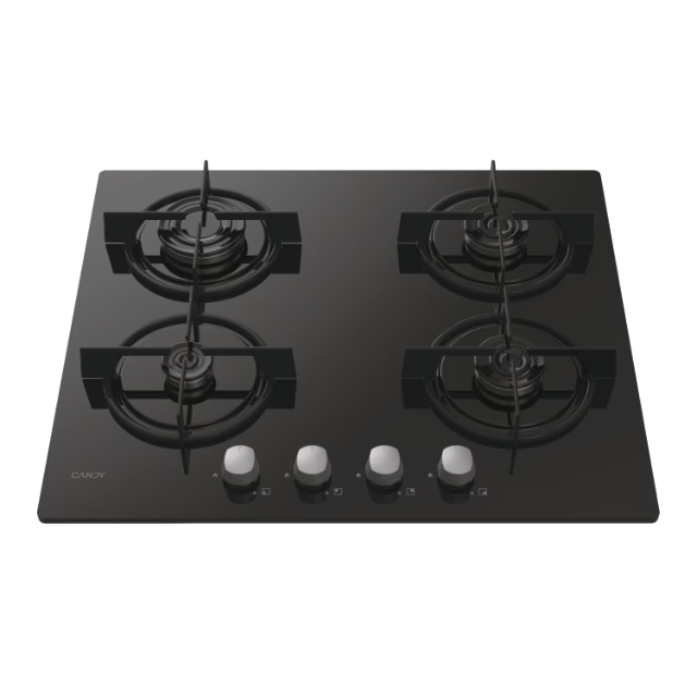 Plita incorporabila Candy CSG6B/4U2, Gaz, 4 arzatoare, Gratar fonta, 60 cm, Sticla, neagra [5]