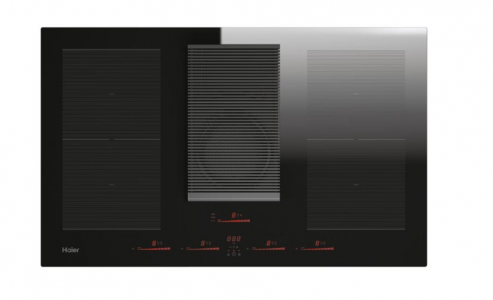 Plita incorporabila cu hota inclusa HAIH8IFMCE, seria 6, 4 zone, 80 cm, Negru [1]