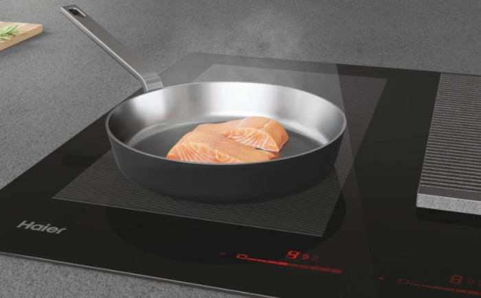 Plita incorporabila cu hota inclusa HAIH8IFMCE, seria 6, 4 zone, 80 cm, Negru [3]