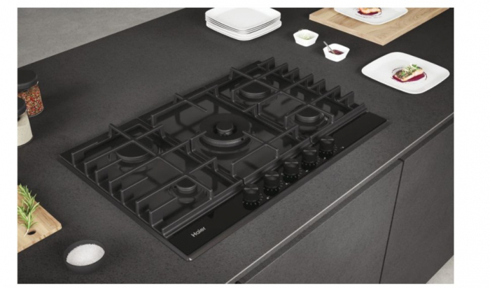 Plita incorporabila pe Gaz, seria 6, 5 arzatoare, 75 cm, Negru [4]
