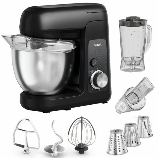Robot de bucatarie planetar 1100W, bol inox 4.6L, 8 viteze, blender 1.25L, functie Pulse, negru [3]