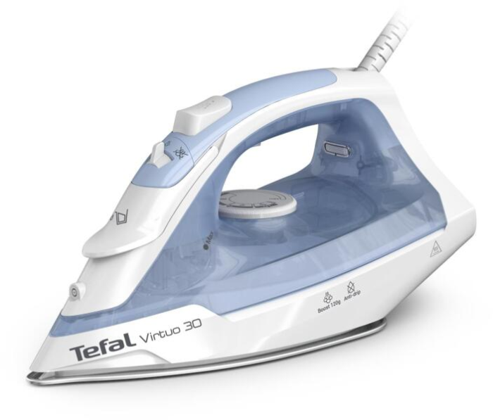 Tefal Virtuo 30 FV2C41E0 – Fier de călcat cu abur, 2000 W, albastru/ alb [1]