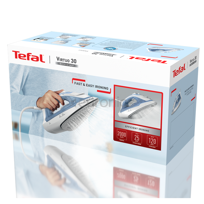 Tefal Virtuo 30 FV2C41E0 – Fier de călcat cu abur, 2000 W, albastru/ alb [3]