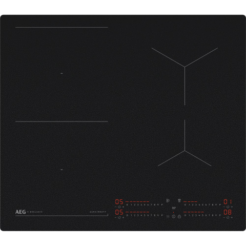 Plite incorporabile - Plita incorporabila cu inductie AEG TI64IB1BIZ, SaphirMatt, SenseBoil, Bridge, Hob2Hood, Negru