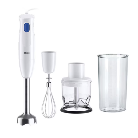 Electrocasnice mici - Blender vertical Braun MultiQuick 1 MQ10.202M WH, 450 W, tocător + tel + pahar 600 ml