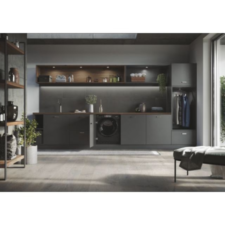 Masina de spalat rufe incorporabila Haier HWQ90B416FWBB-S, 9 kg, 1600 RPM, Instant Mix Technology/Steam Plus/I-Time/Aquastop, Clasa A, negru [2]