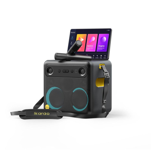 Sistem karaoke portabil cu ecran tactil 10.1”, 300 W, 2 microfoane wireless, Bluetooth, WiFi, HDMI [1]