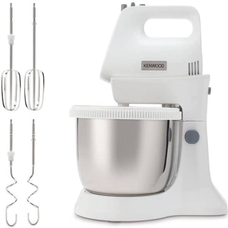 Roboți de bucătărie - Mixer cu bol Kenwood Chefette Lite HMP34.A0WH, 450W, bol inox 3.4L, 6 viteze