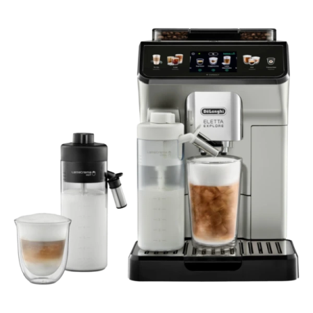 Aparate pentru cafea si espresso - Espressor automat De’Longhi Eletta Explore ECAM450.65.S, argintiu