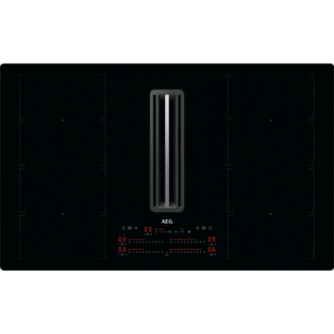 Plite incorporabile - Plita cu inductie si hota integrata AEG CCE84779CB, 83 cm, FlexiBridge XT, WiFi, negru
