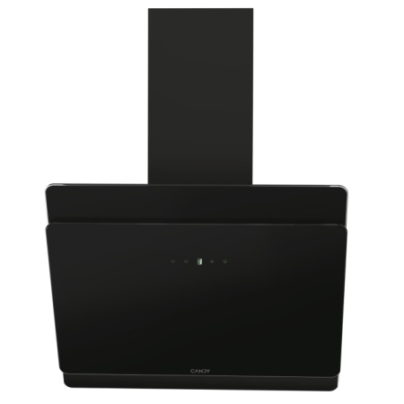 Hote - Hotă decorativă de perete Candy CDG6CBP8B, 60 cm, 638 m³/h, sticlă neagră, A++, control touch