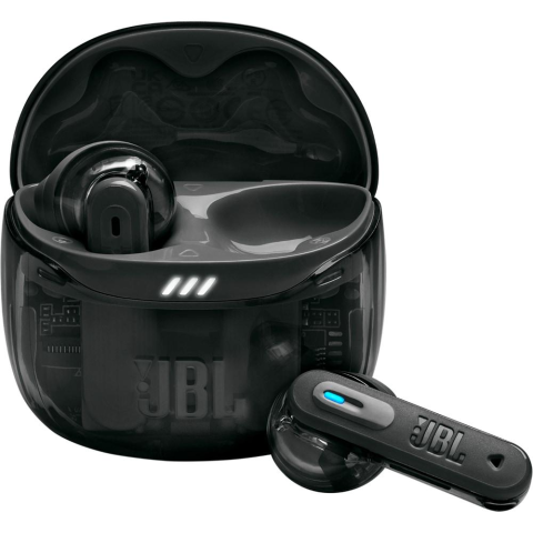 TV, Audio-Video si Foto - Căști True Wireless JBL Tune Flex Ghost Edition, Active Noise Cancelling, Bluetooth 5.2, JBL Pure Bass Sound, 32 Ore Autonomie, Ghost Black
