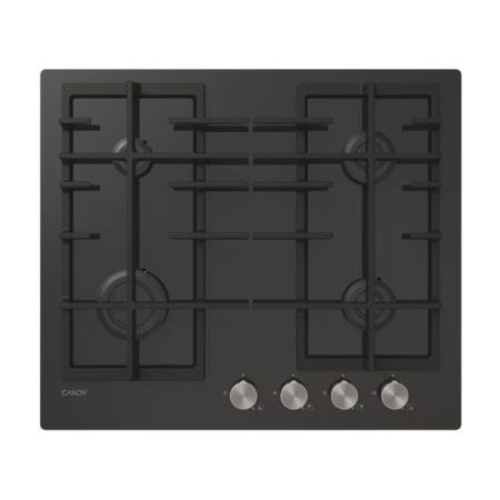 Plite incorporabile - Plita incorporabila Candy CVFG6BF4PX, Gaz, 4 zone de gatire, Siguranta, 60 cm, butoane gri,  Negru