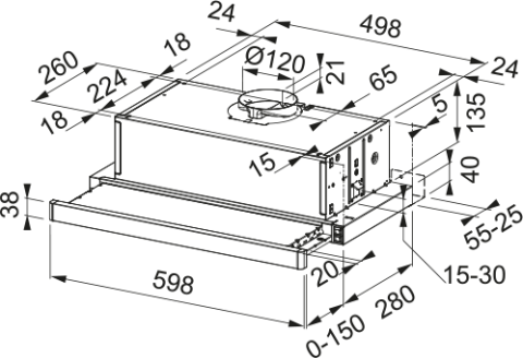 Hota Telescopica FSM 601 WH/GL / 2 Alb [1]