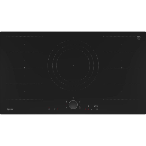 Plita incorporabila inductie Neff T69TTX4L0, 90 cm, FlexInduction, TwistPad, Home Connect, PowerBoost, 5 zone, rama inox, negru [1]