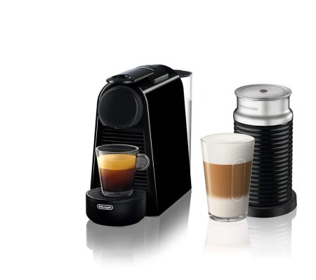 Espressor cu capsule - Espressor capsule De’Longhi Nespresso Essenza Mini EN85.BAE, cu Aeroccino, negru