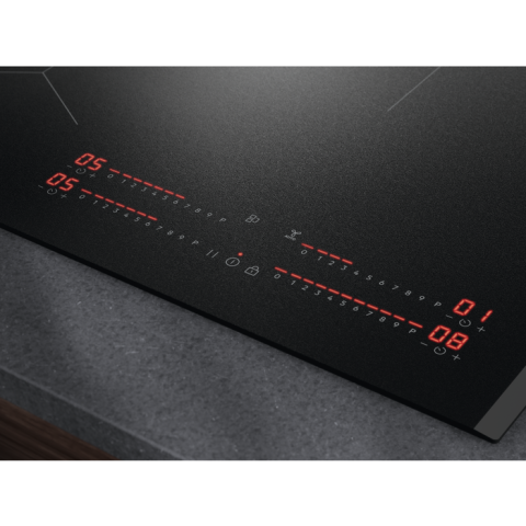 Plita incorporabila cu inductie AEG TII84B0FFZ, 80 cm, SaphirMatt, Bridge, Hob2Hood, 4 zone, Negru [1]