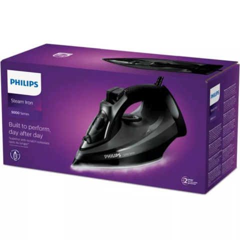 Fier de calcat cu abur 2600W, jet abur 200 g, SteamGlide Plus, anti-picurare, Calc Clean, negru/albastru [2]