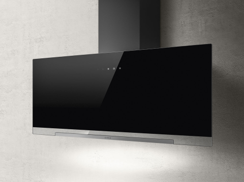 Aparate pentru gatit - Hotă decorativă Elica Aplomb BLA90 PRF0166939, 90 cm, iluminare LED, control electronic, negru