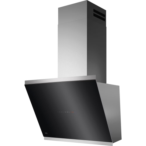 Hote decorative de perete - Hota decorativa de perete AEG GV77D61SL, 60 cm, 760 m³/h, SilenceTech, Hob2Hood, negru