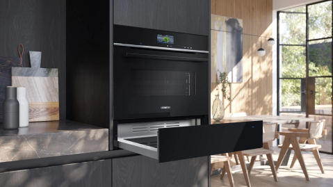 Aparate pentru gatit - Sertar termic incorporabil Siemens iQ700 BI710C1B1, 60 cm, 20 L, Home Connect, Push&Pull, Negru
