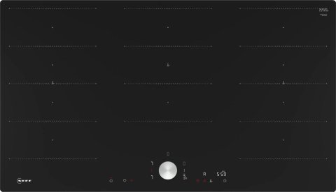 Aparate pentru gatit - Plita incorporabila inductie Neff T69TTX4L0, 90 cm, FlexInduction, TwistPad, Home Connect, PowerBoost, 5 zone, rama inox, negru