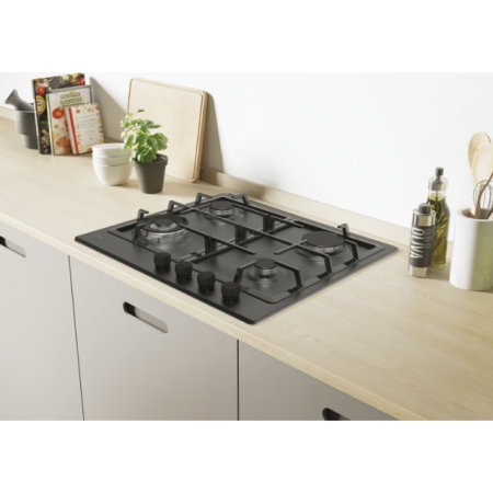 Plita incorporabila Candy CHG6BFB4WB, gaz, 4 zone, grijal fonta, negru [2]