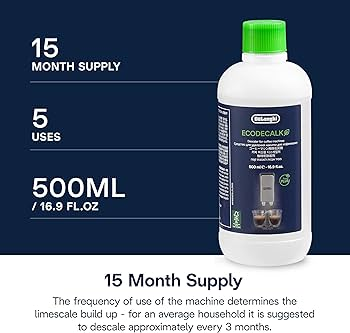 Accesorii electrocasnice mari de bucătărie - Soluție decalcifiere – De’Longhi EcoDecalk DLSC084 (100 ml)