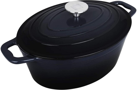 Bucatarie si servire - Oală tip Bratentopf 33 x 28 cm ovală, fontă emailată, capac inclus, pentru cuptor și plită