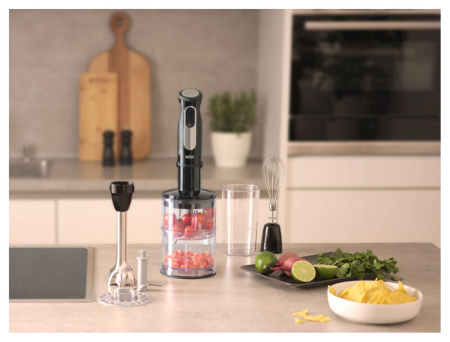 Blender vertical Braun MultiQuick 5 Pro MQ55254M, 1000 W, 25 viteze, tocător SizeControl + tel + pahar [1]